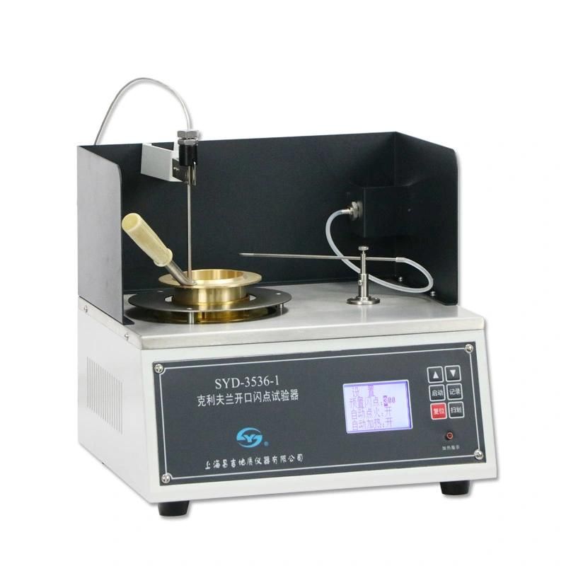 Automatic cleveland open cup flash point for oil testing