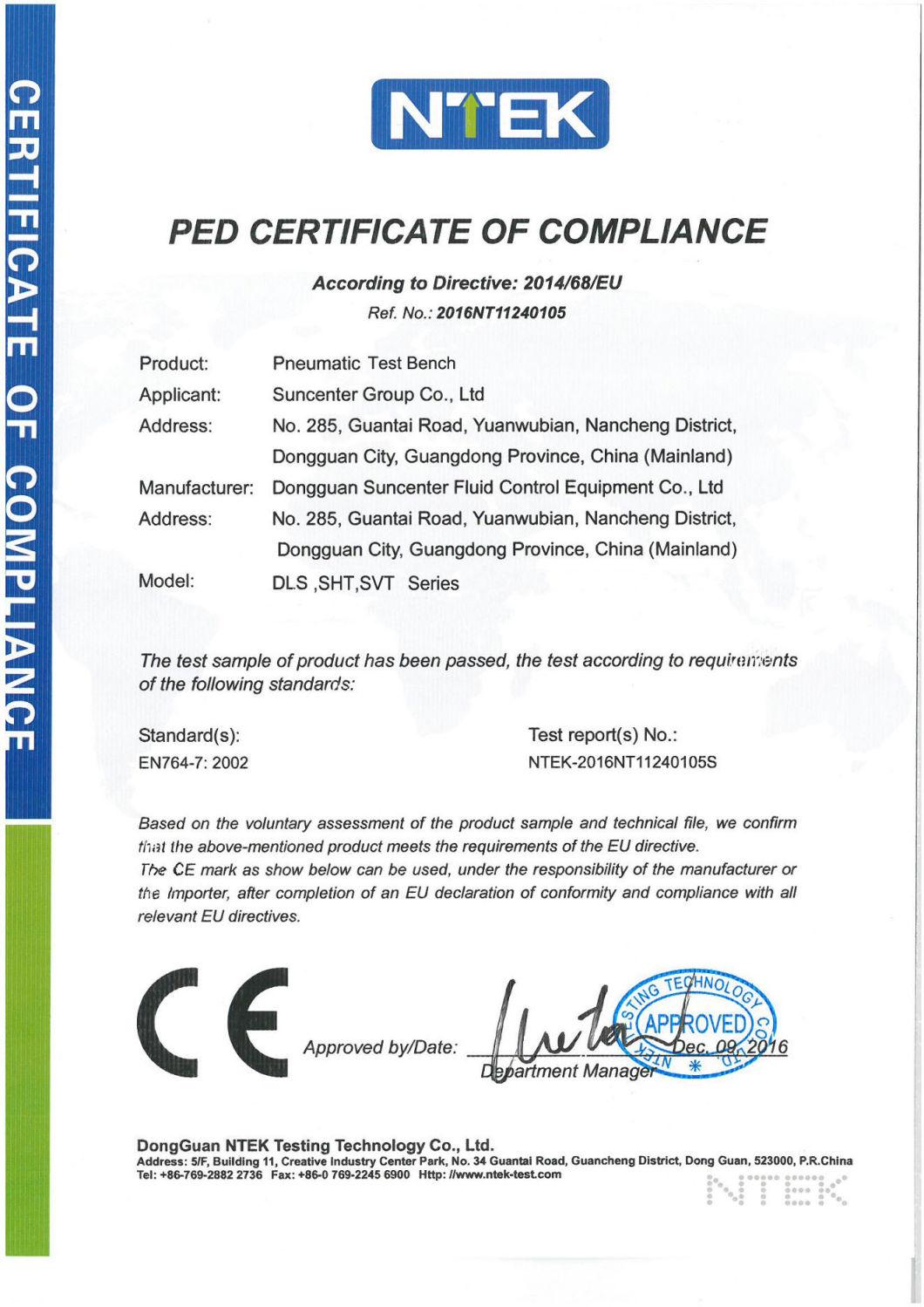 Suncenter Hydrostatic Laboratory Pressure Test Equipment for Tube Hose Valve