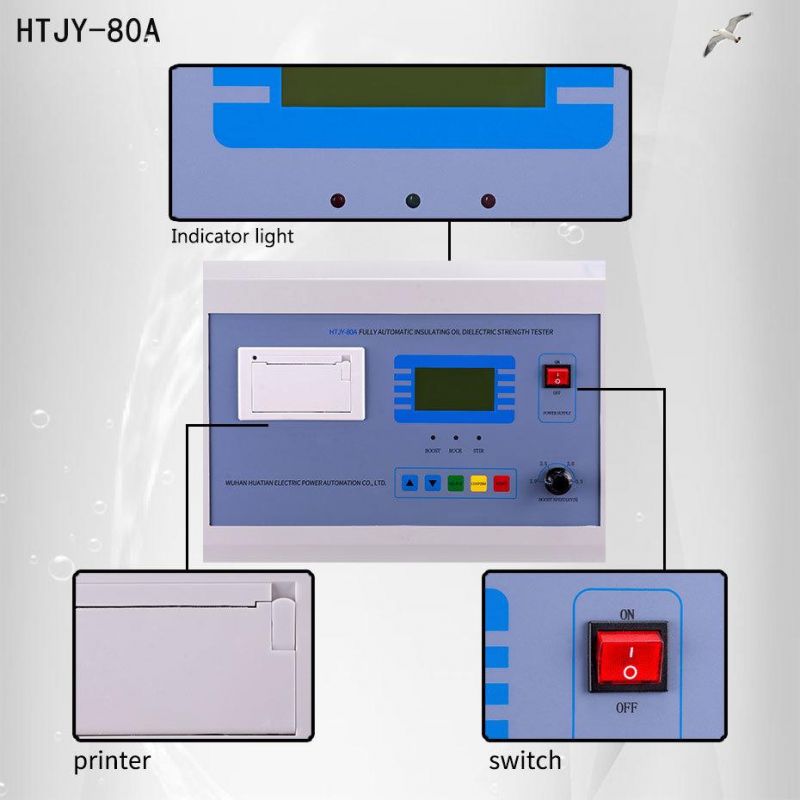Htjy-80A Insulating Oil Dielectric Strength Tester Transformer Oil Bdv Breakdown Voltage Test System