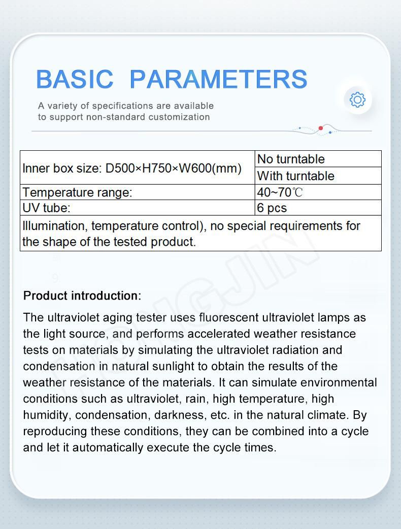 Hj-5 Factory Price Weathering Accelerated Cts Acceleration UV Aging Chamber