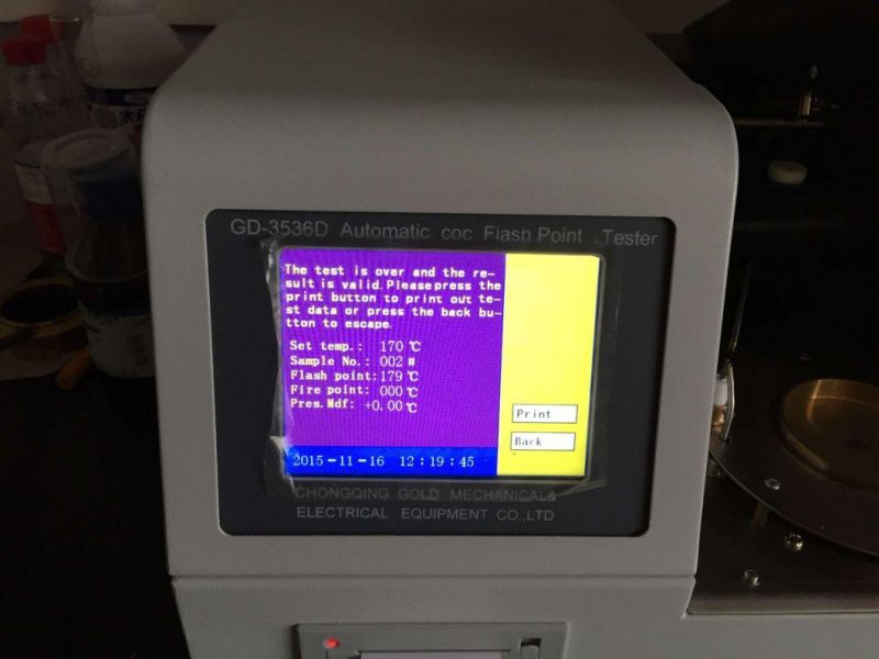 Fully-Automatic Cleveland Open Cup Coc Flash Point Tester