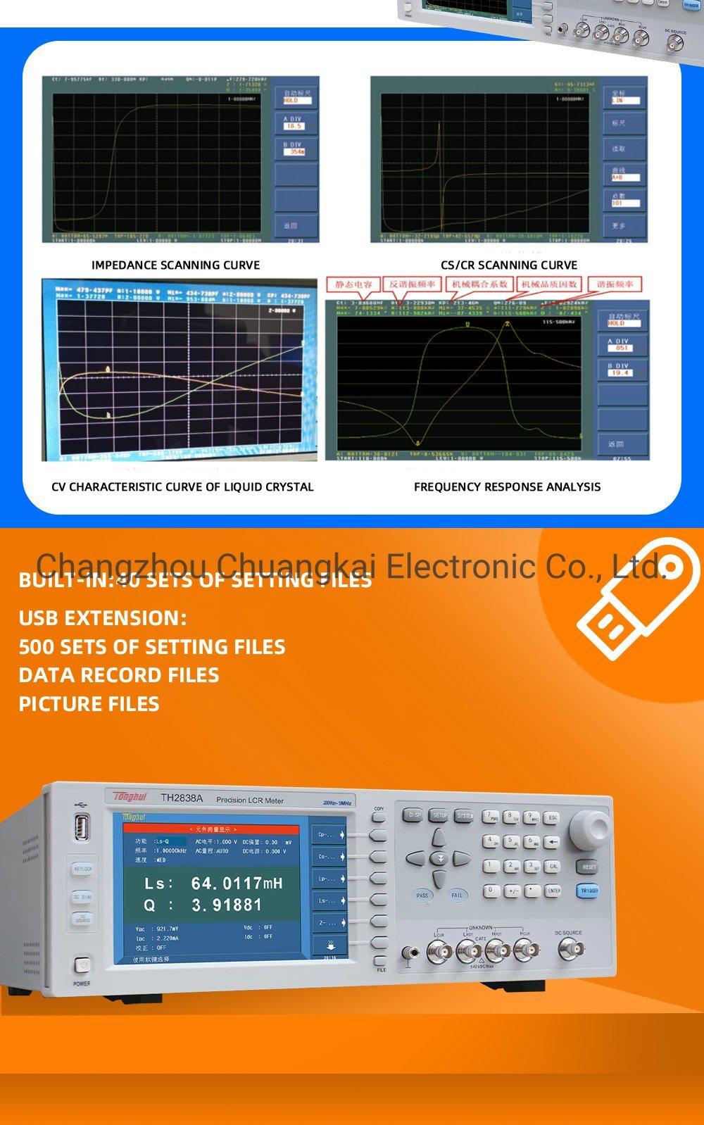 Th2838h Lcr Meter 20Hz-2MHz with DC Bias 0-40V Resistance Meter