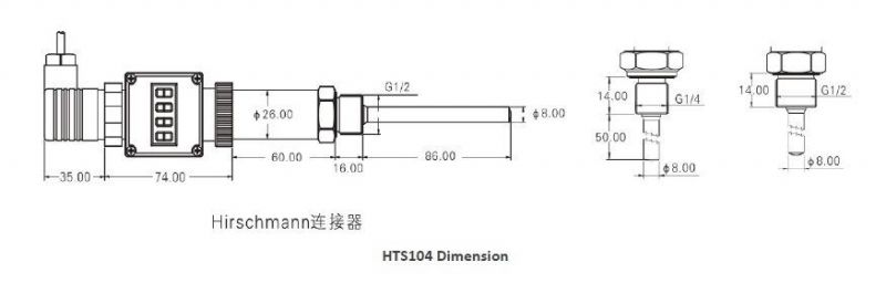 High Performance 4-20mA Signal Temperature Sensor for Coolant Water