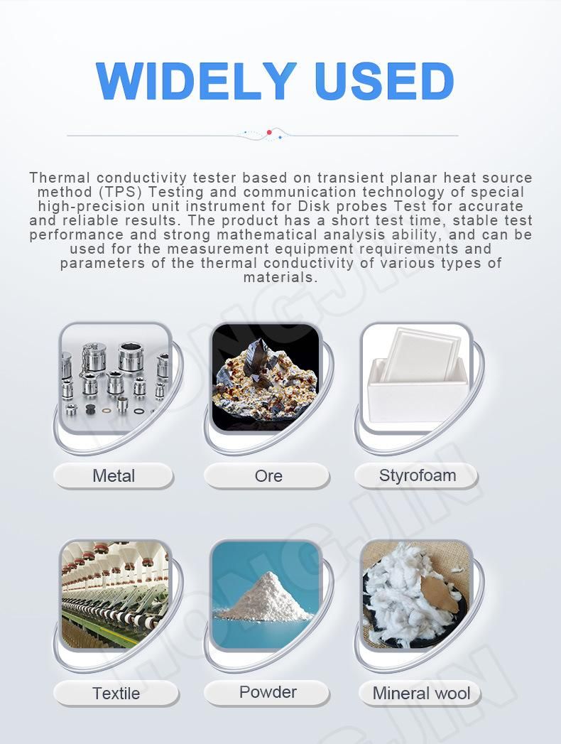 Hj-4 TPS Transient Plane Heat Source Thermal Conductivity Meter Test Apparatus ISO 22007-2 Testing Time 5s 300W/ (m*K) 130c Electronic