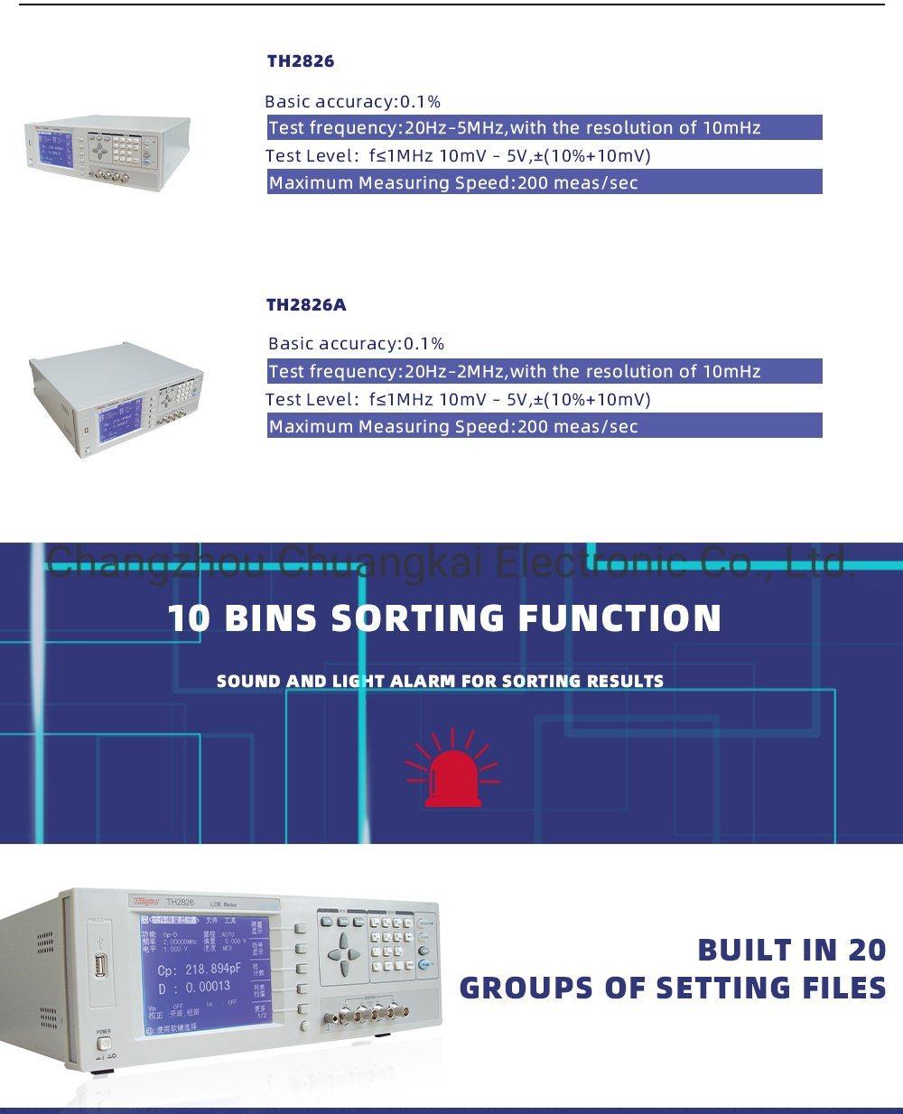 Th2826 5MHz Lcr Meter Capacitance Meter ESR Meter