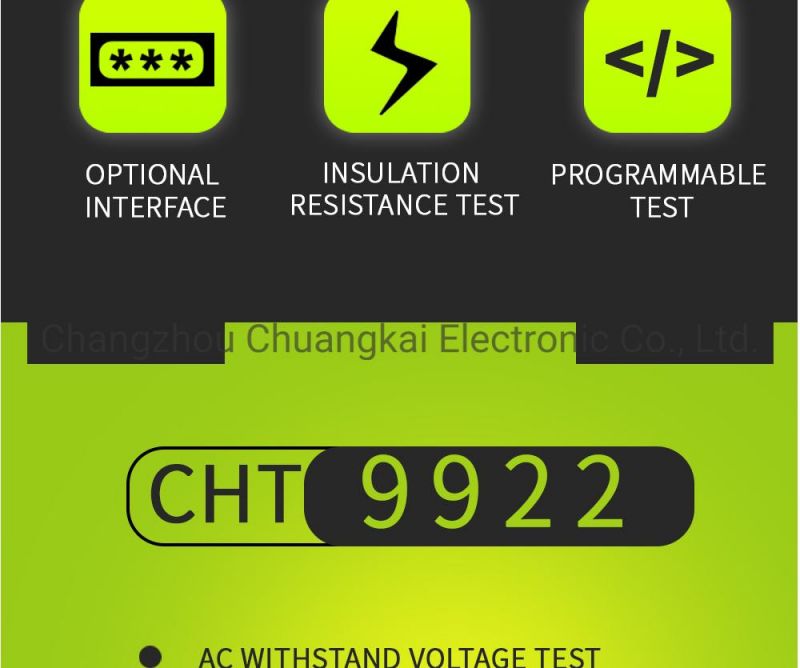 Cht9922 Insulation Resistance Test Equipment AC/DC Hipot Testing Equipment