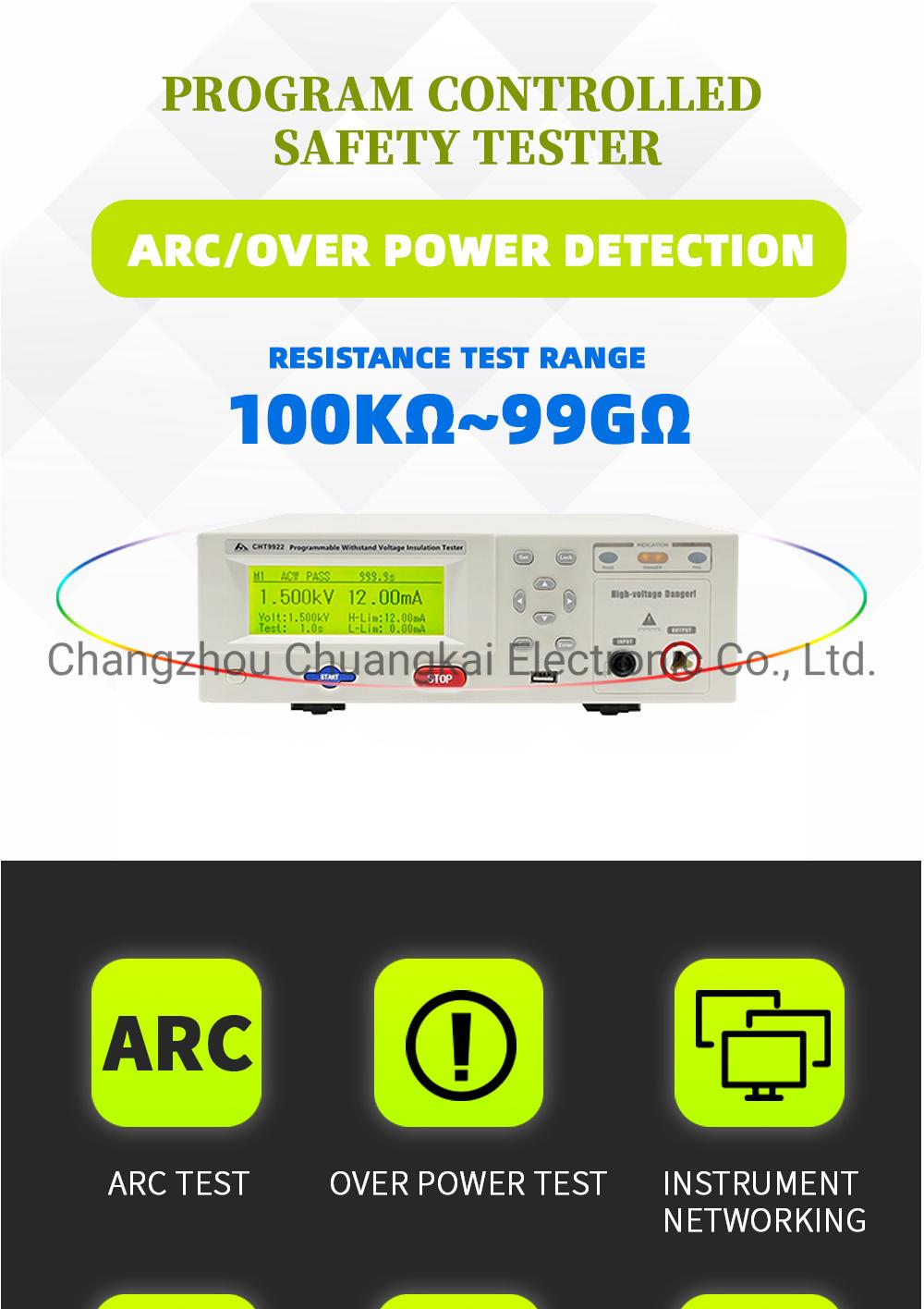 Cht9922 Hipot Tester AC DC Device Electrical Tester Insulation Resistance