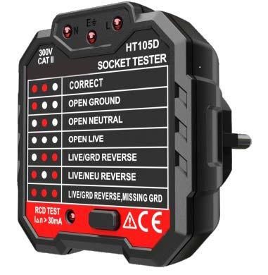 Ht105 New Product GFCI Electric Socket Tester Wall Plug Socket Tester