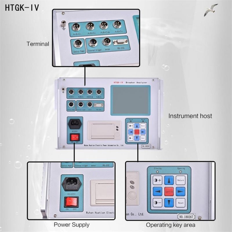 Htgk-IV Circuit Breaker Dynamic Mechanical Characteristic Tester Hv Switch Time Characteristic Tester Circuit Breaker Tester Circuit Breaker Analyzer