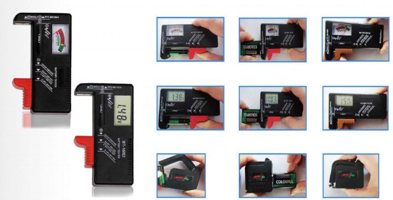 Digital Voltage Tester Battery Meter Electronic Battery Power Measure Checker Battery Tester for 9V 1.5V 2A 3A Cell C D