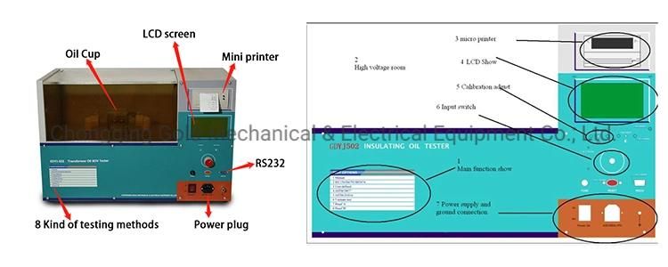 60/80/100kv Insulating Oil Bdv Tester for Transformer Oil with IEC156/ASTM