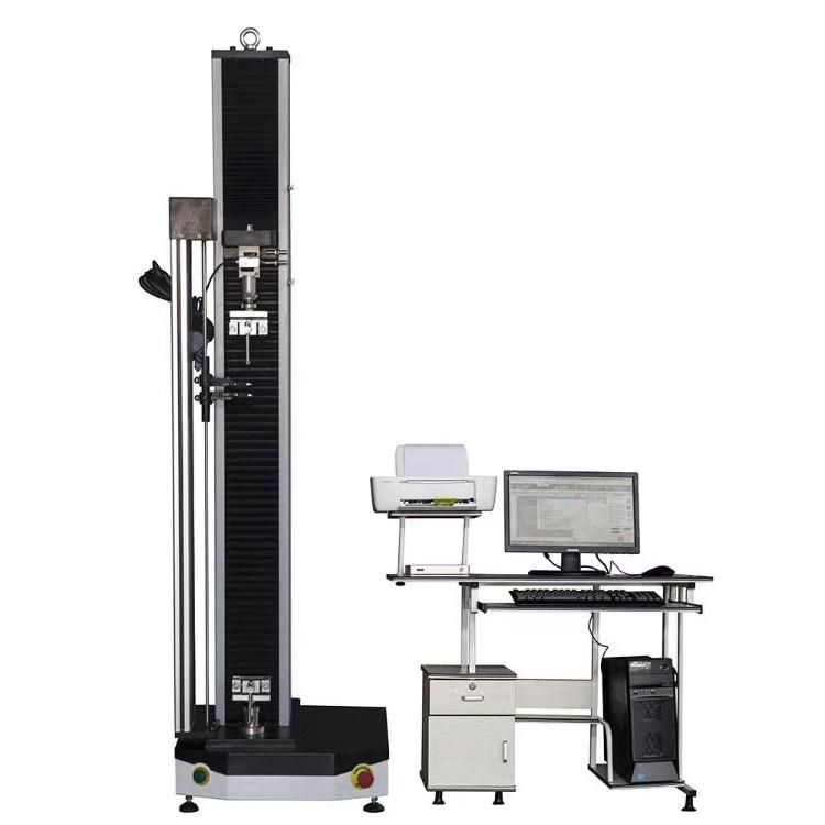 High-Quality Single-Arm 5kn Computer-Controlled Electronic Universal Testing Machine with Corrugated Fixture and Extensometer for Material Testing Laboratory