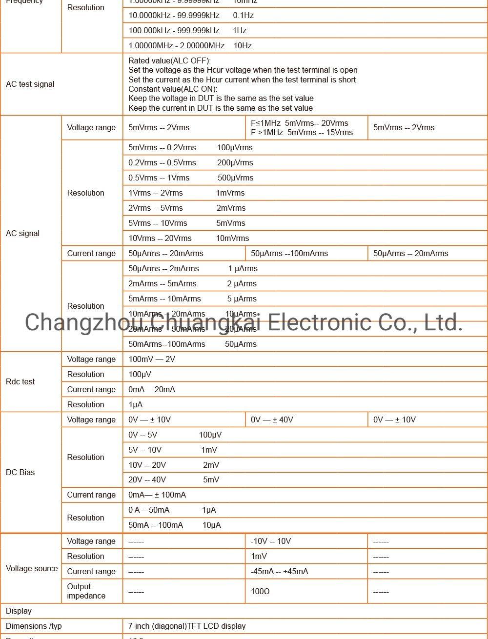 Th2838h Lcr Meter 20Hz-2MHz with DC Bias 0-40V Resistance Meter