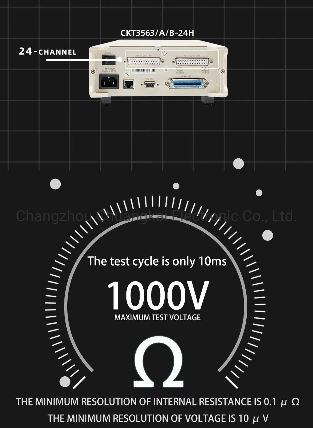 Multi-Channel Battery Internal Resistance Meter Battery Tester Measure (Model CKT3563-24H)