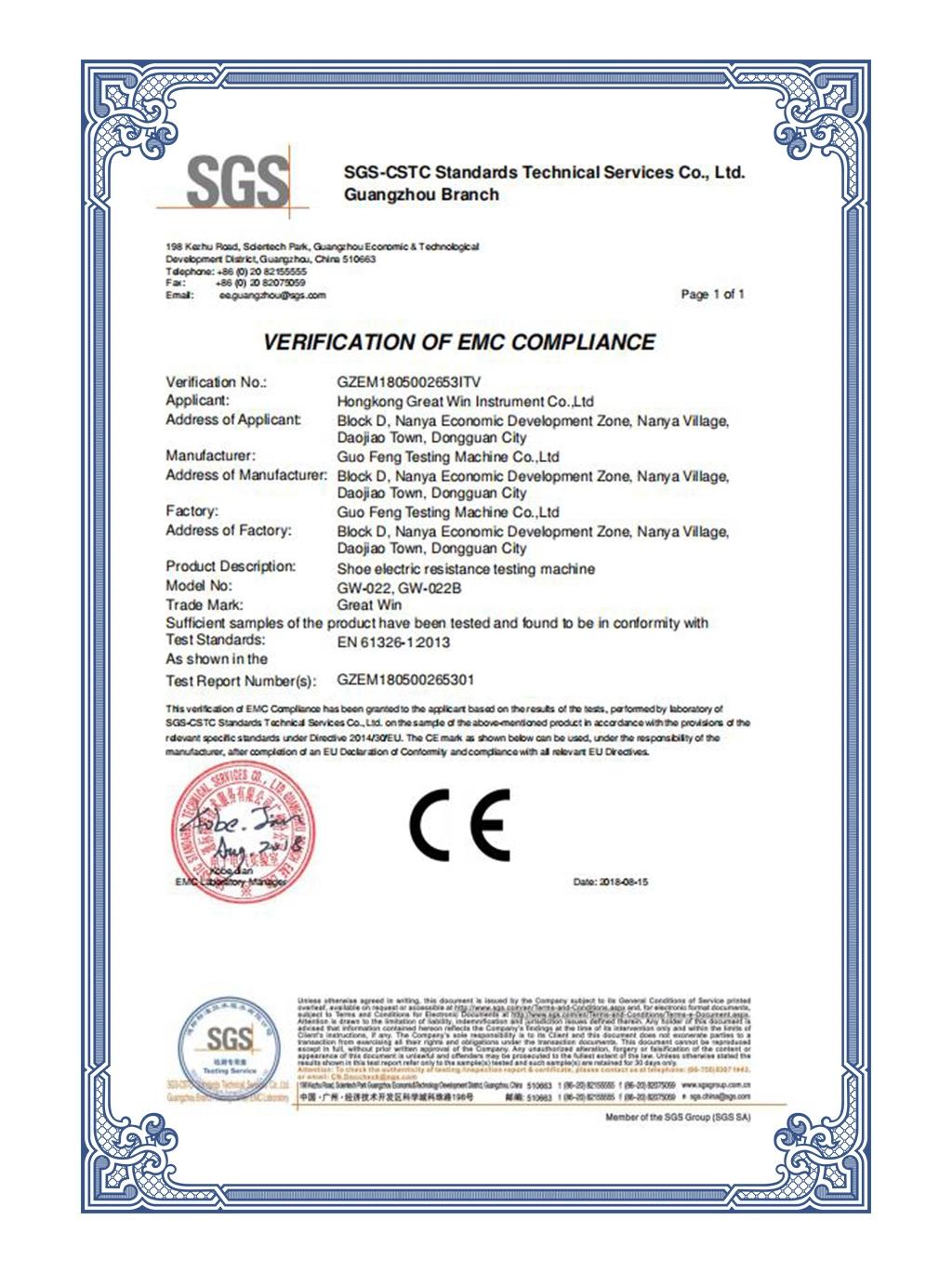 Astmf 2413-06 Shoe Dielectric Resistance Testing Machine (GW-022F)