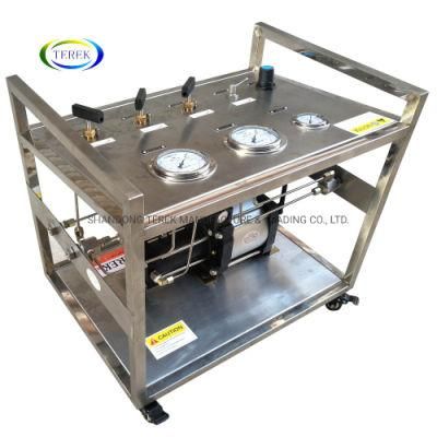 Terek Brand High Quality 100- 200 Bar Output Portable Pneumatic Gas Booster Station for Pressure Testing