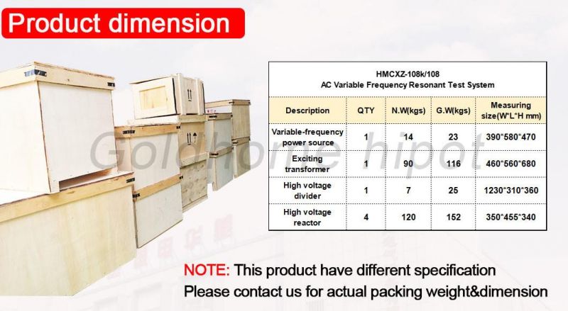 20-300 Hz Hmdq Hipot High Voltage Test Equipment AC Resonant Cable Testing Machine AC Variable Frequency Resonance Test System