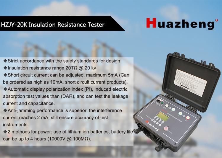 Portable 20kv Ohm Meter 20000V High Voltage Insulation Resistance Tester