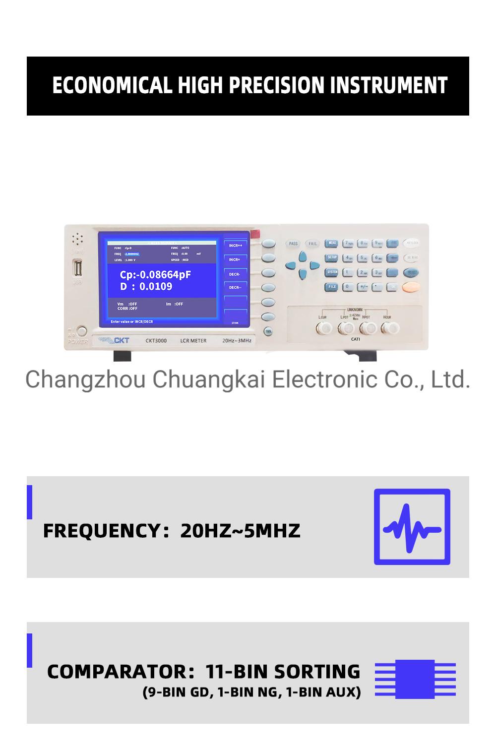 Ckt8000 Digital Lcr Bridge with Frequency Range 20Hz-8MHz