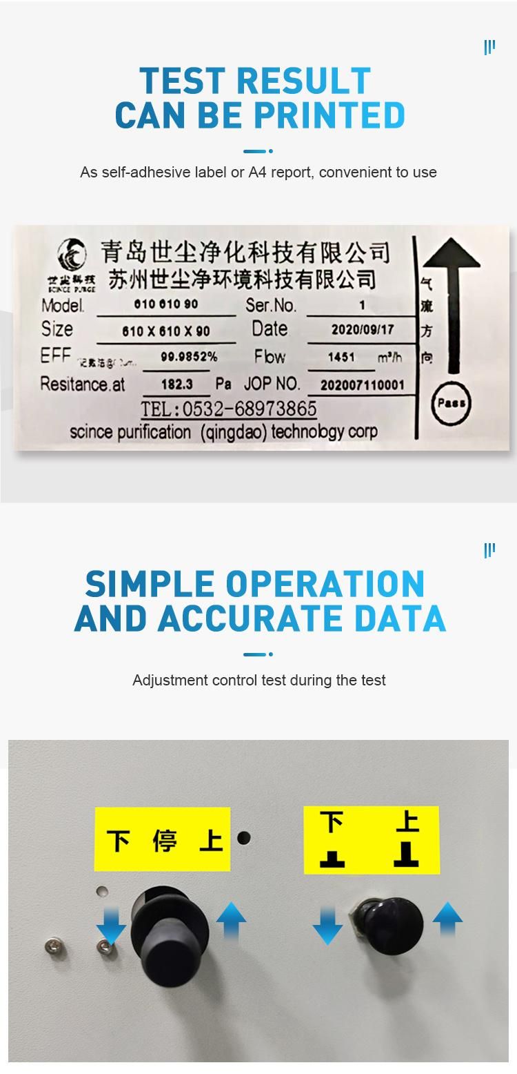 Air Purifier Filter Element Filtration Efficiency Scanning Test Equipment