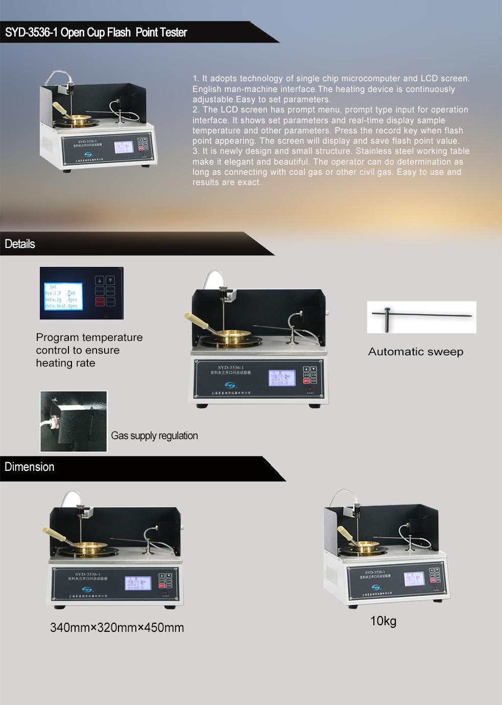 SYD-3536-1 Cleveland Open Cup Flash Point Tester for Oil testing