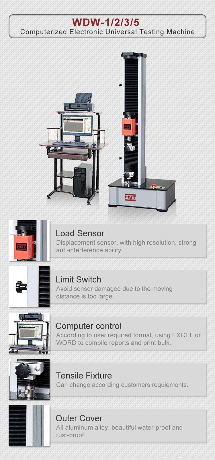 Lab Programmable Pull Electronic Universal Tensile Testing Machine