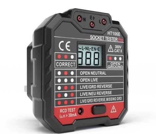 Non-Contact Socket Tester with Digital Voltage Test