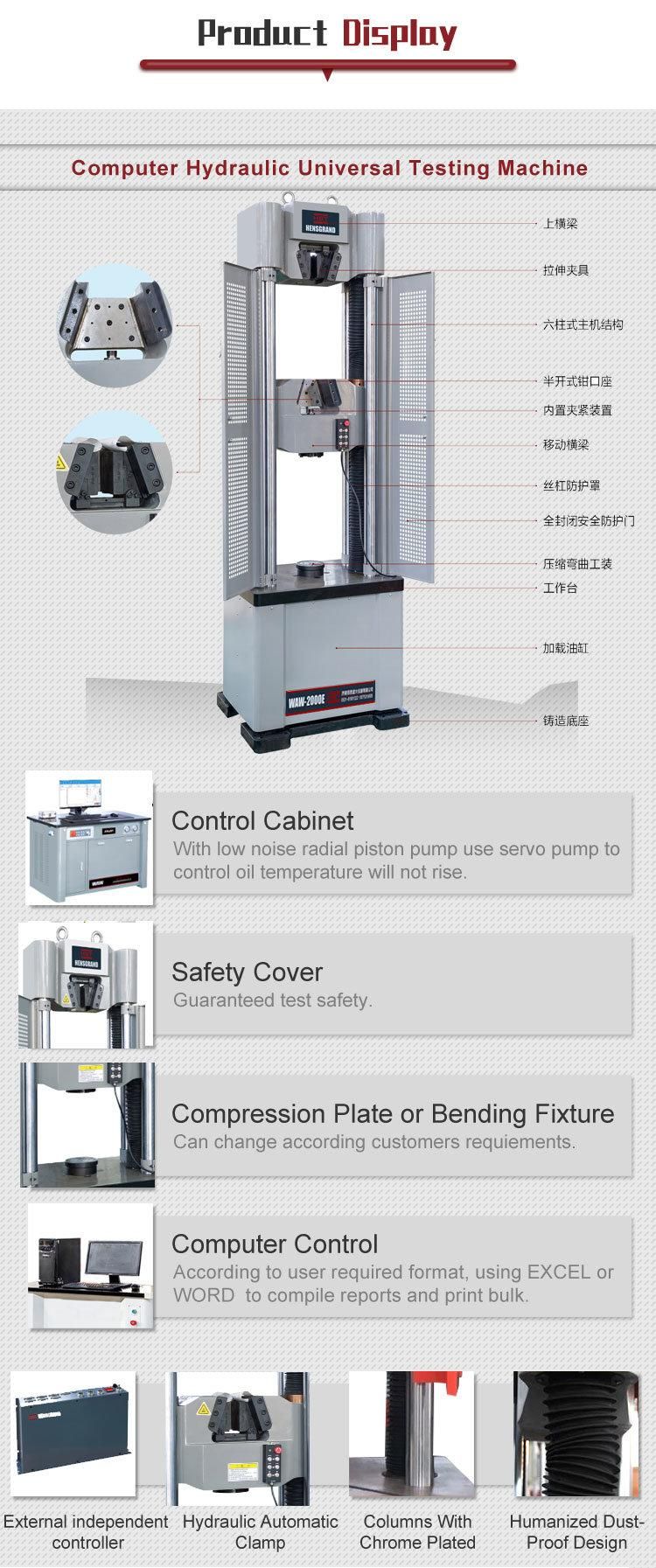 300/600/1000/2000kn Static Tensile Compression Flexure Testing Machine