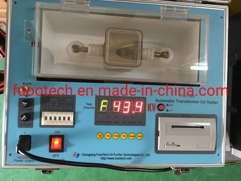 Fuootech Fot-80 Automatic Transformer Oil Dielectric Strength Tester Bdv Tester for 80kv
