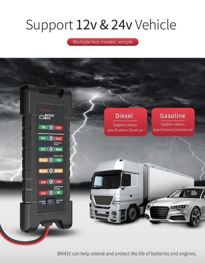 Ediag Bm410 Battery Mate Supporting Gasoline and Diesel 24V 12V