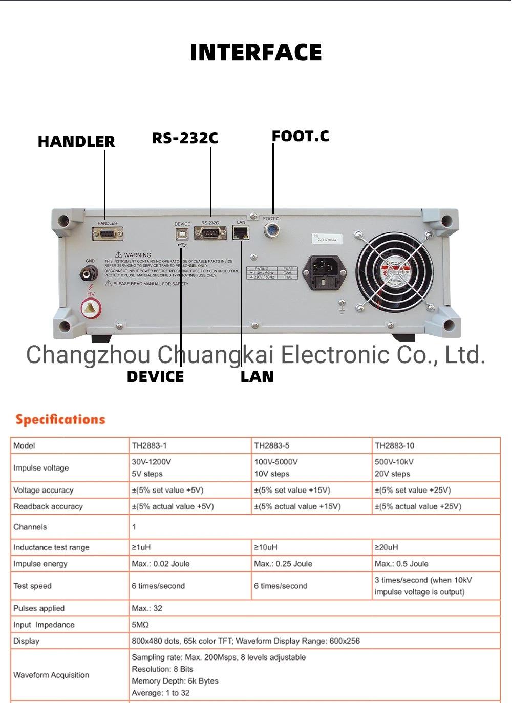 Th2883-10 Impulse Voltage 500V-10kv 20V Steps Impulse Winding Measuring Instrument