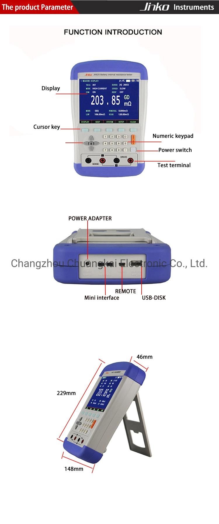 Jk625 Handheld LED Battery Tester Portable Type Battery Analyzer