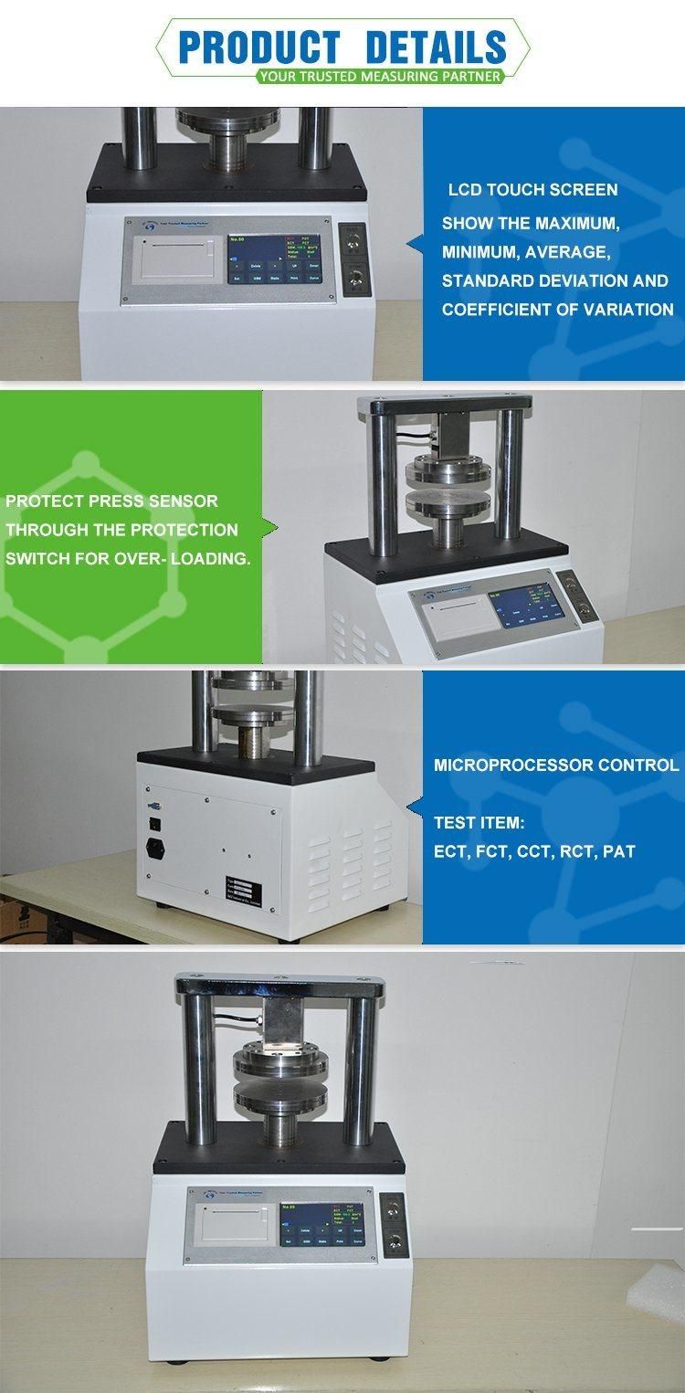 Lab ISO3070 ISO12192 ISO7263 ISO3035 Corrugating Medium Flat Crush Resistance Tester