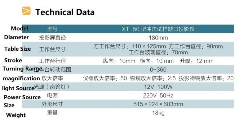 Xt-50 Impact Specimen Notch Projector