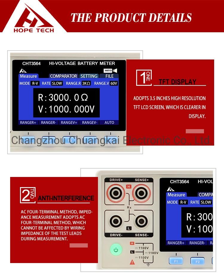 Cht3564 High Stable Measurement Values Battery Impedance Analyzer