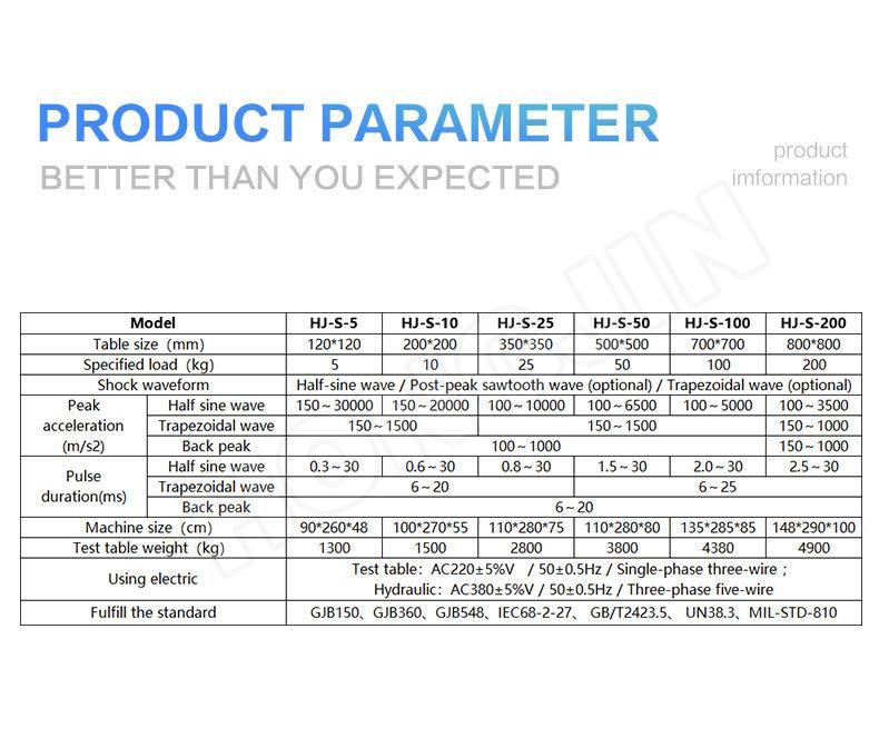 Mechanical Shock Accelerated Shock Impact Testing Machine