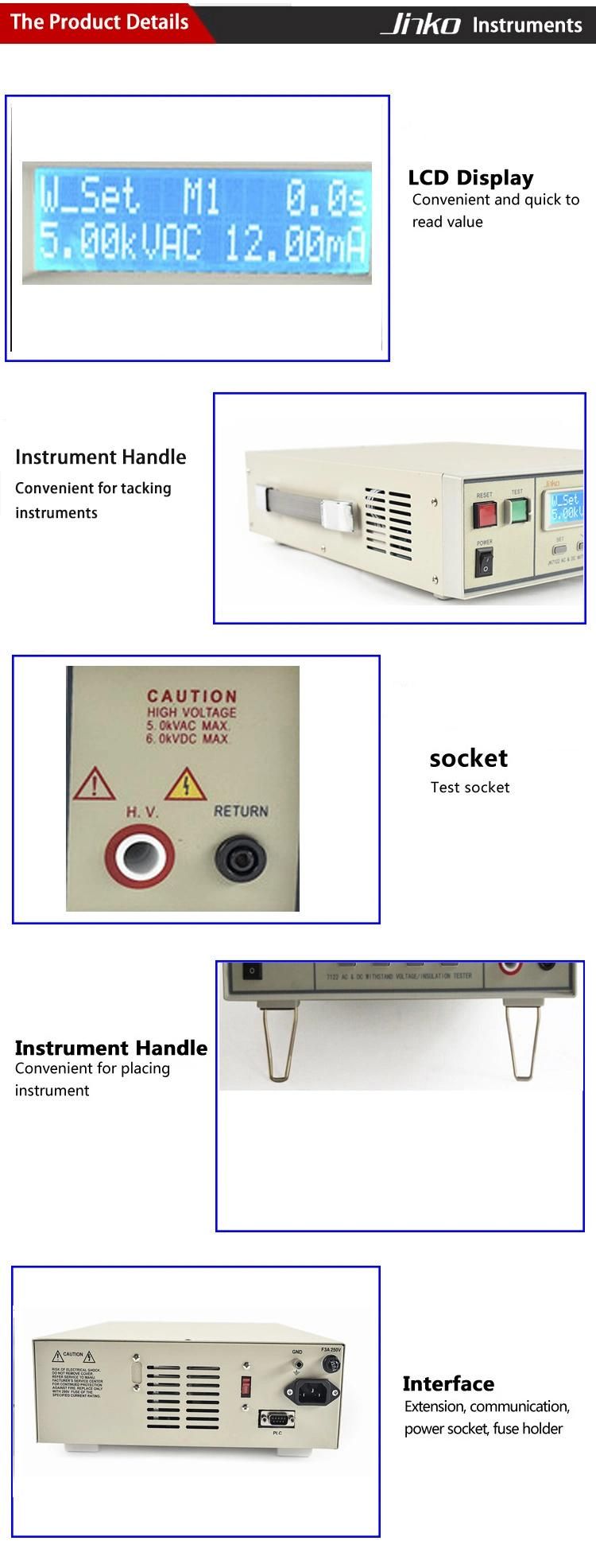 Jk7122 AC DC Withstand Voltage/Programmable Voltage Insulation Resistance Tester