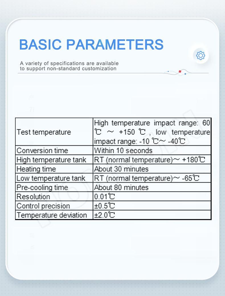 2 Zone Temperature Heat Cold Impact Thermal Shock Test Chamber