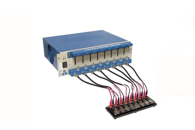 8 Channel Battery Analyzer (0.005 -1 mA, upto 5V) W/ Adjustable Cell Holders Laptop & Software