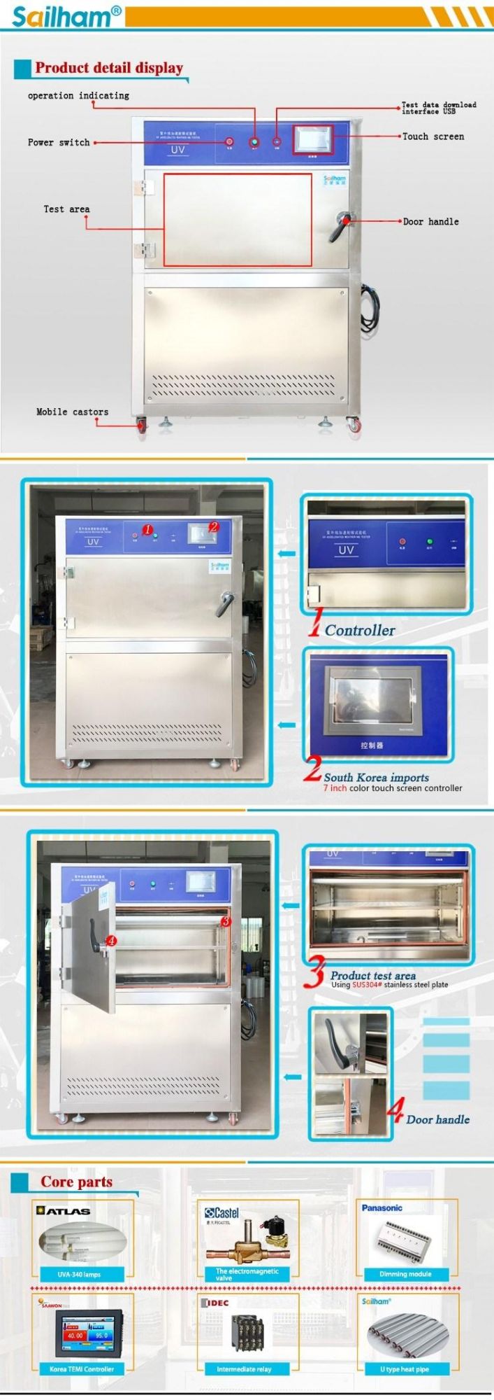 UV Acceralted Weathering Test Chamber for Sunlight Simulation Test