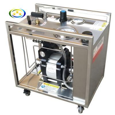 Pneumatic Liquid Booster Pump System Steel Tube Cylinder Valve Pressure Test Machine