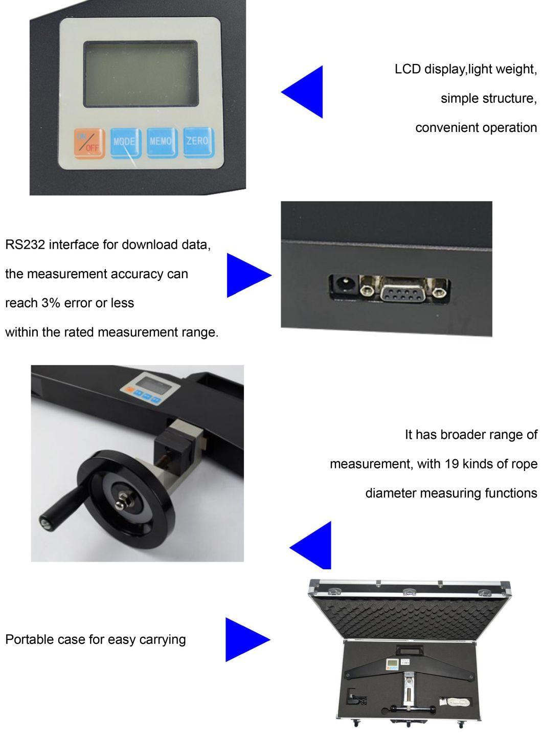 Full Load Digital Cable Steel Belt Wire Rope Tension Meter for Guy Wire