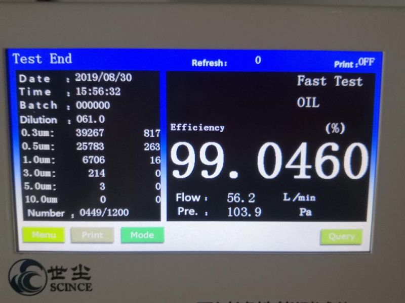 Quality Automatic Filter Tester for Filtration Efficiency and Resistance Test