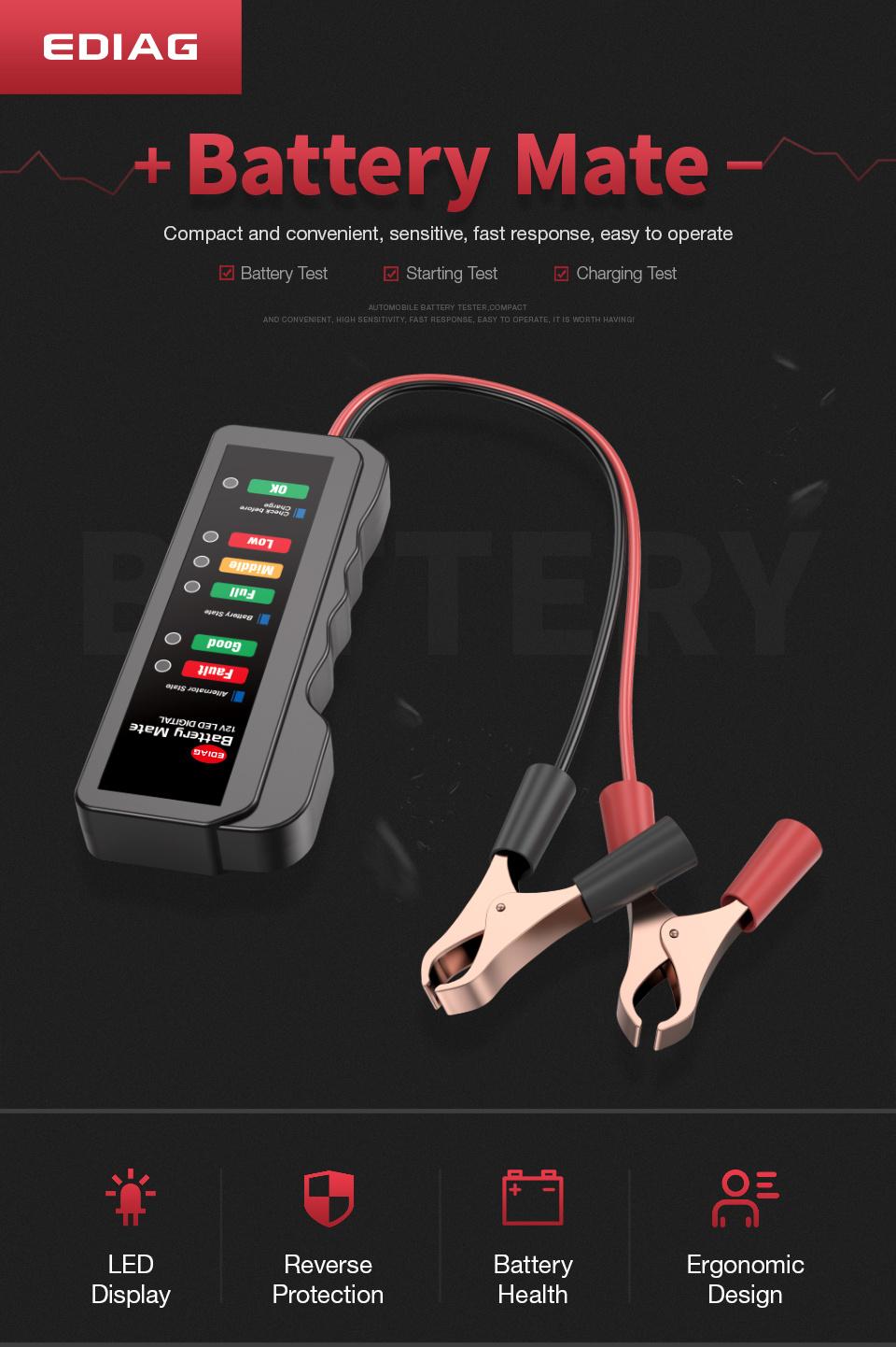 Ediag Bm310 Auto Battery Mate Supporting 12V Gasoline Car Motorcycle