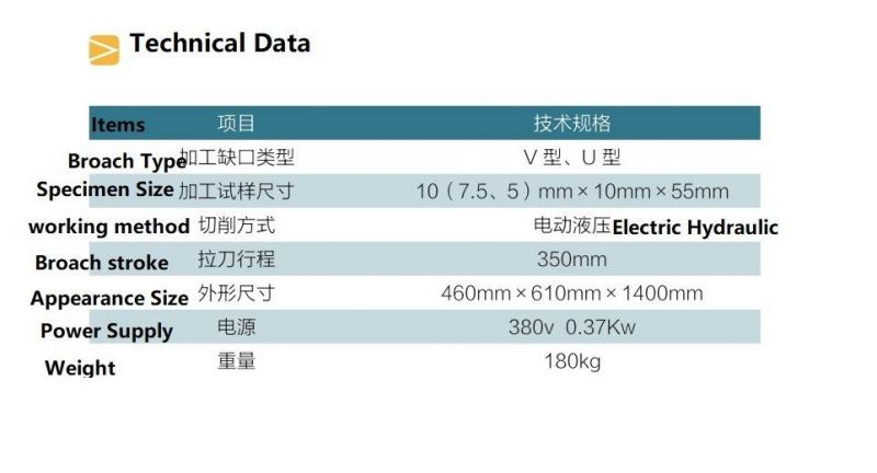 Ly71-UV Type Impact Sample Notch Electro-Hydraulic Broaching Machine