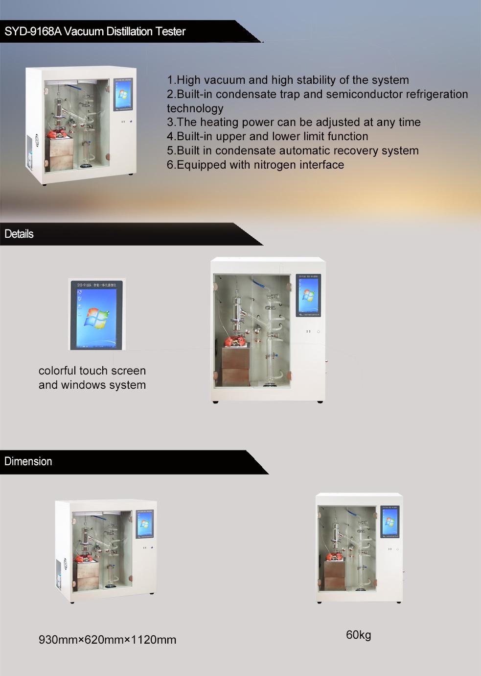 ASTM D1160 Vacuum distillation tester for high boiling petroleum product
