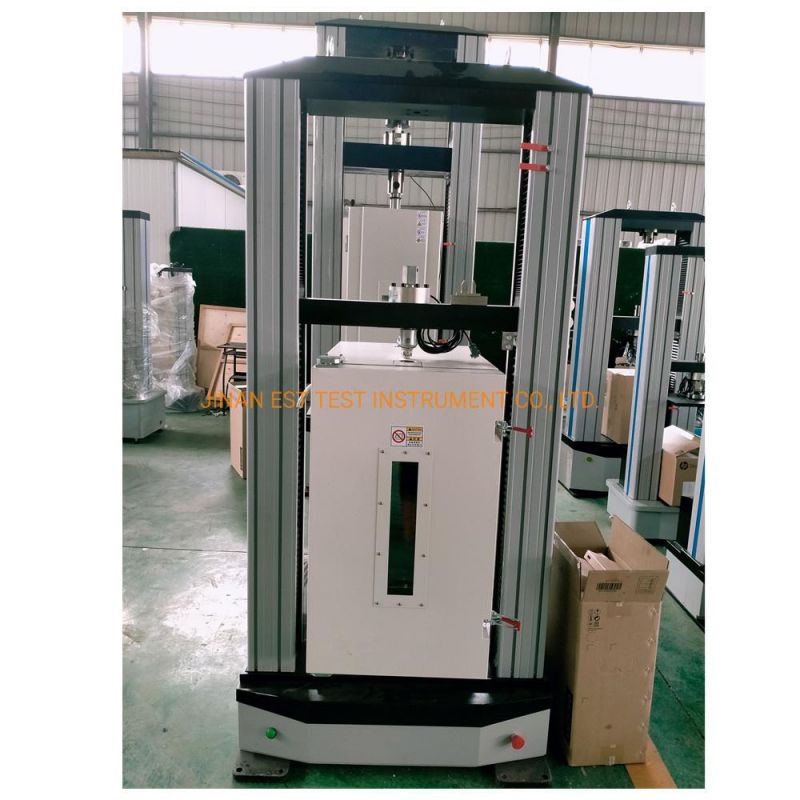 50kn 100kn 200kn Computer Control Electronic Universal Metal and Nonmetal Tensile Strength Testing Machine with 300 Degrees Celsius High Low Temperature Chamber
