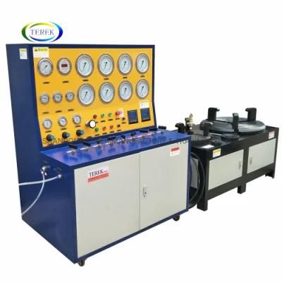 Terek Brand 600 Bar Pressure Pneumatic/Hydraulic Safety Valve Test Bench with Valve Clamping Bench.