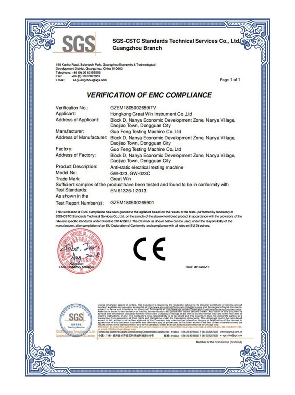 Anti-Static Electrical Testing Machine/Equipment (GW-023C)