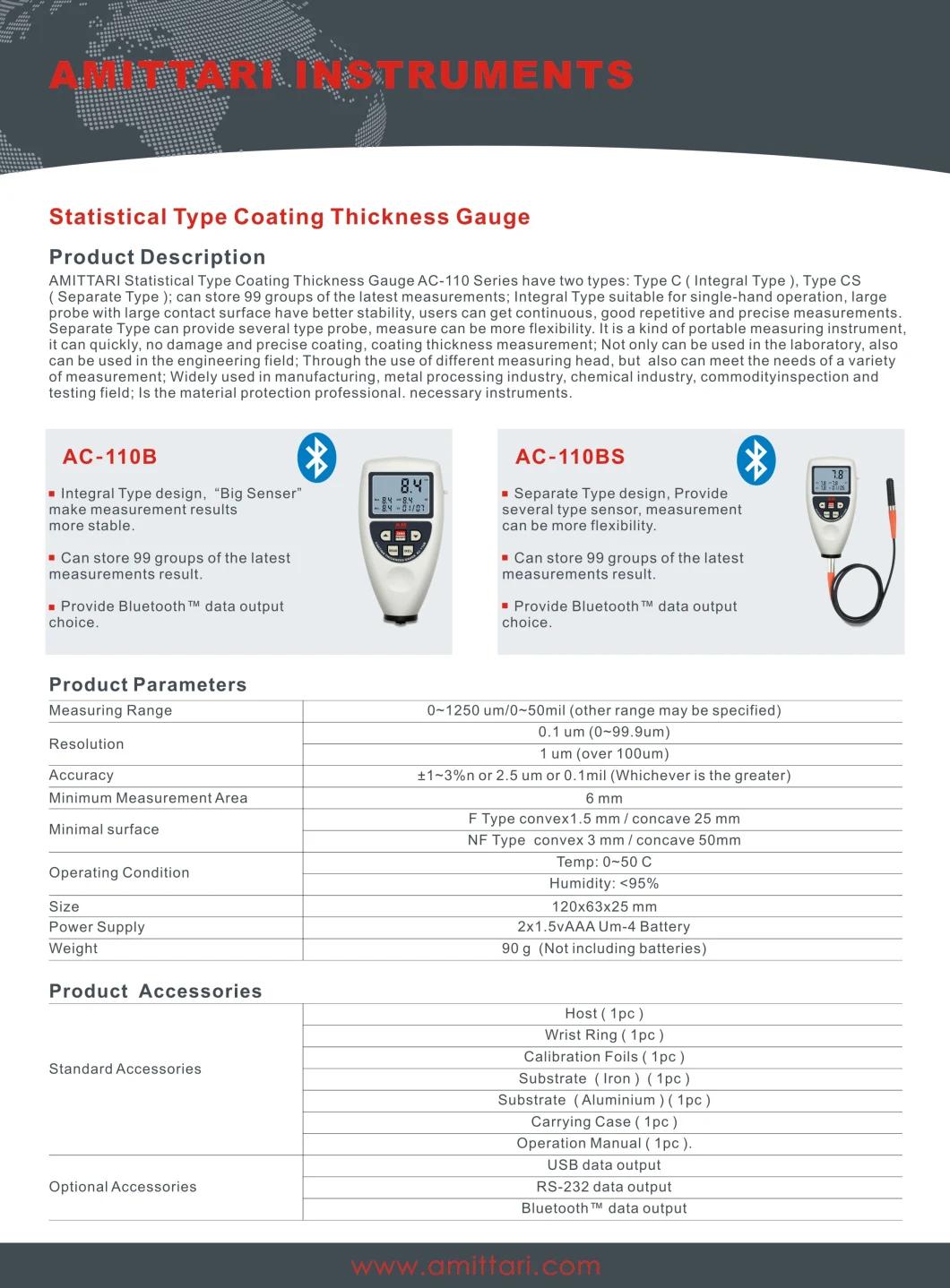 Can Store 99 Datas Memory Coatign Thickness Gauge